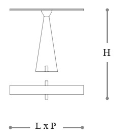 Dimensions de la lampe Trace Incanto Italamp